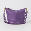Purple Italian Pebbled Zip-Top Bucket Bag