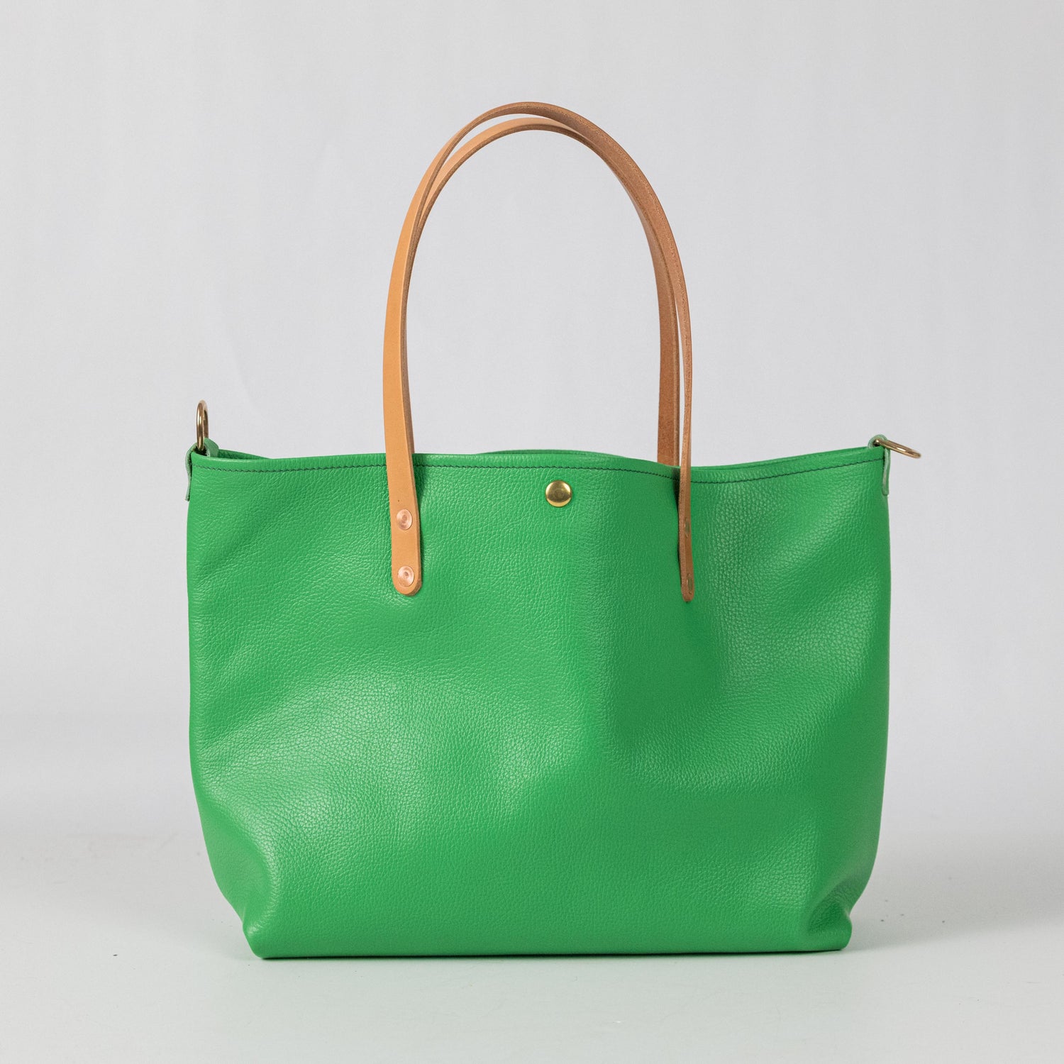 Bright Green Italian Pebbled East West Travel Tote