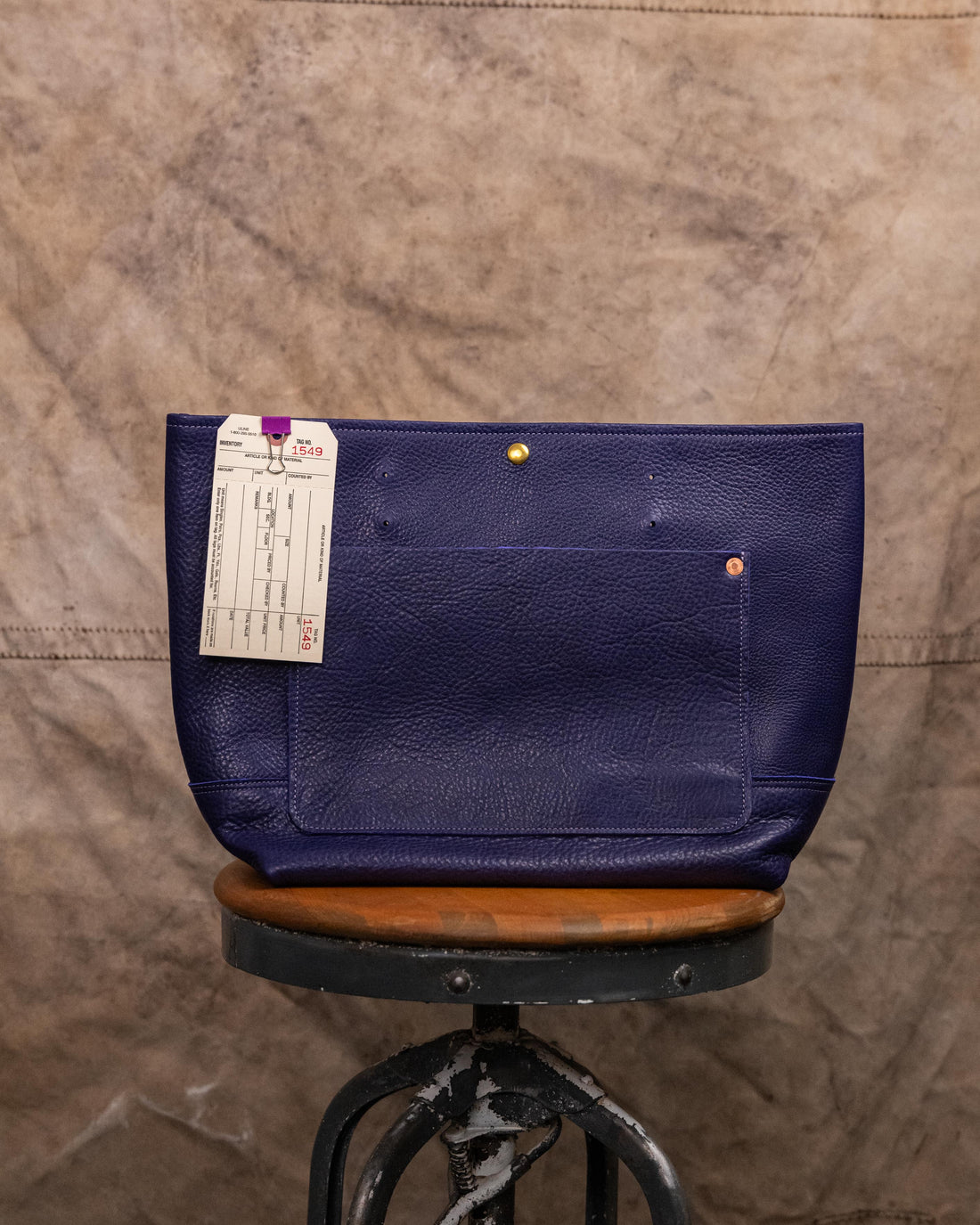 1549 Violet Cypress East West Panel Tote with front pocket