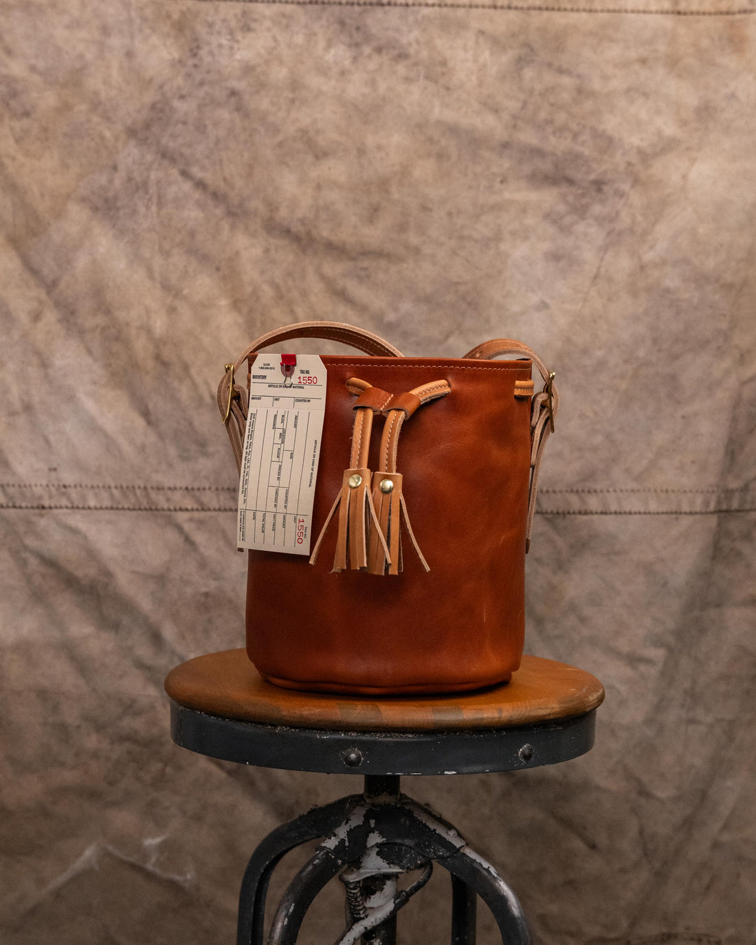 1550 English Tan Dublin and Natural Dublin Bucket Bag