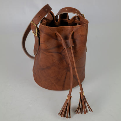 Tan Crunch Bucket Bag