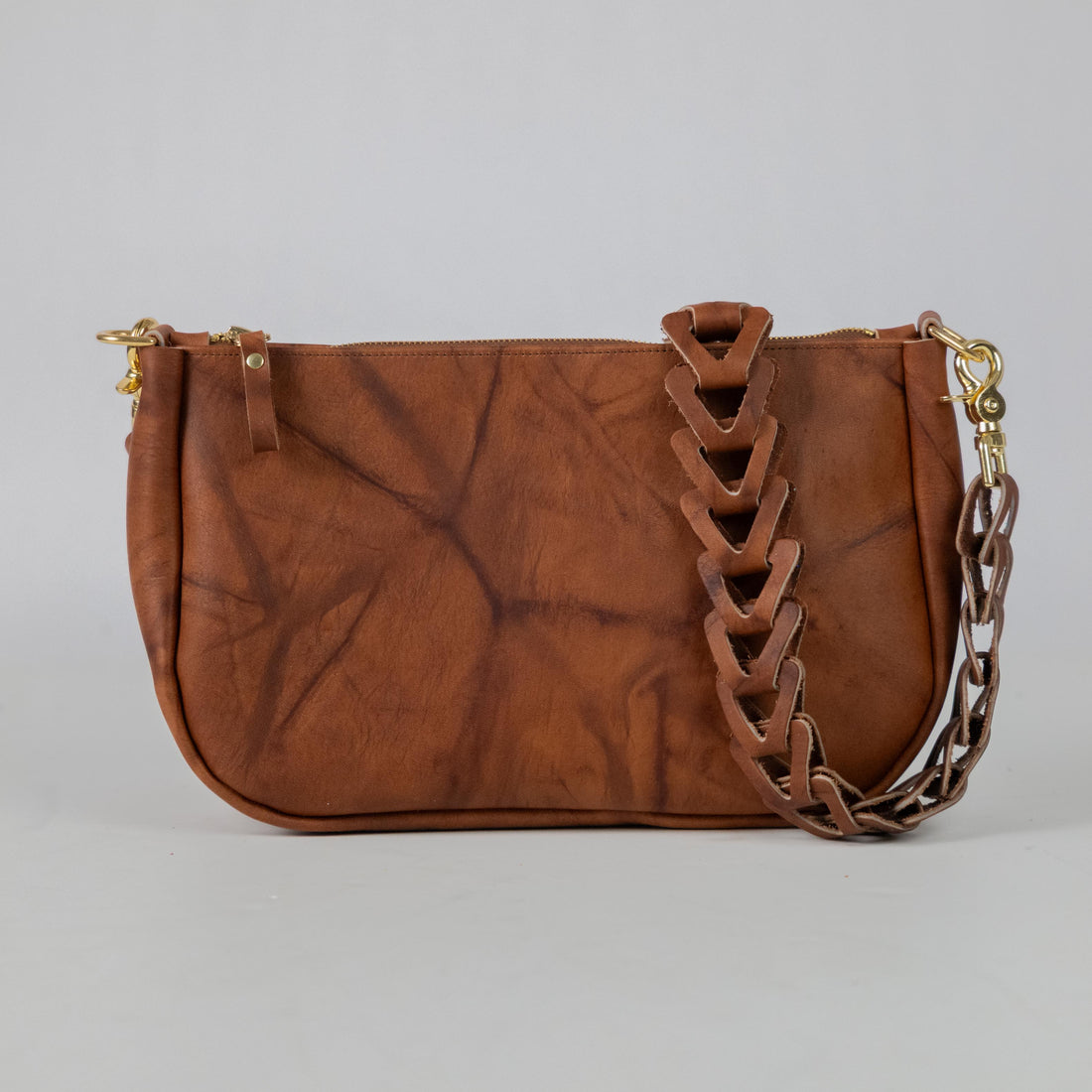 Tan Crunch Crossbody Bag
