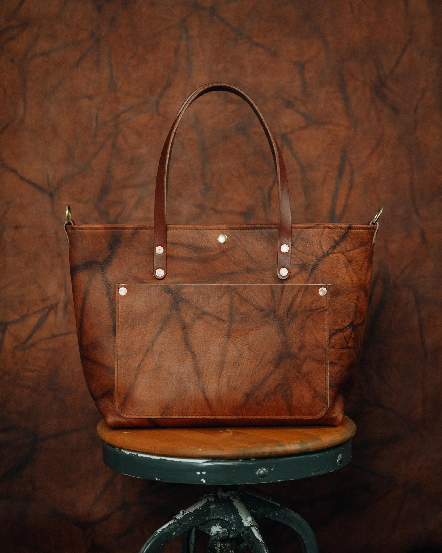 Tan Crunch East West Travel Tote