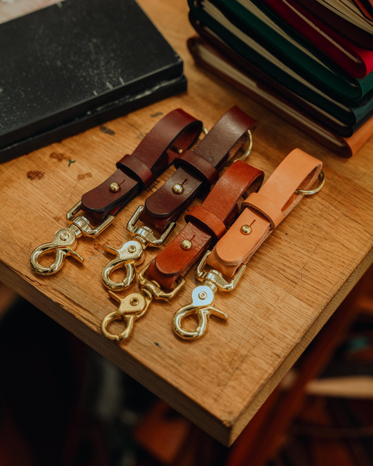 Leather Keychains: Oxblood Key Lanyard Leather key rings by KMM