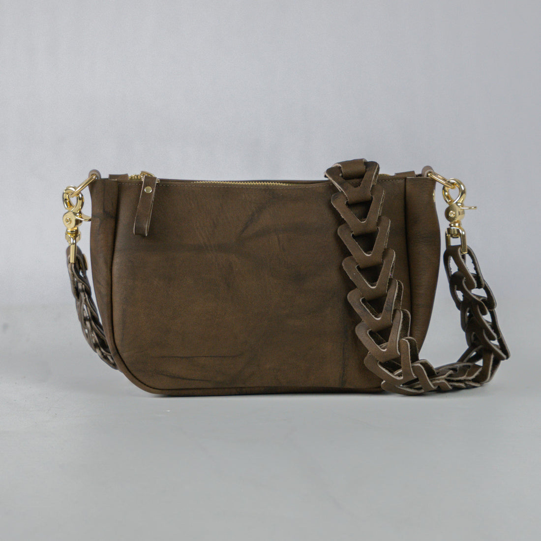 Olive Crunch Crossbody Bag