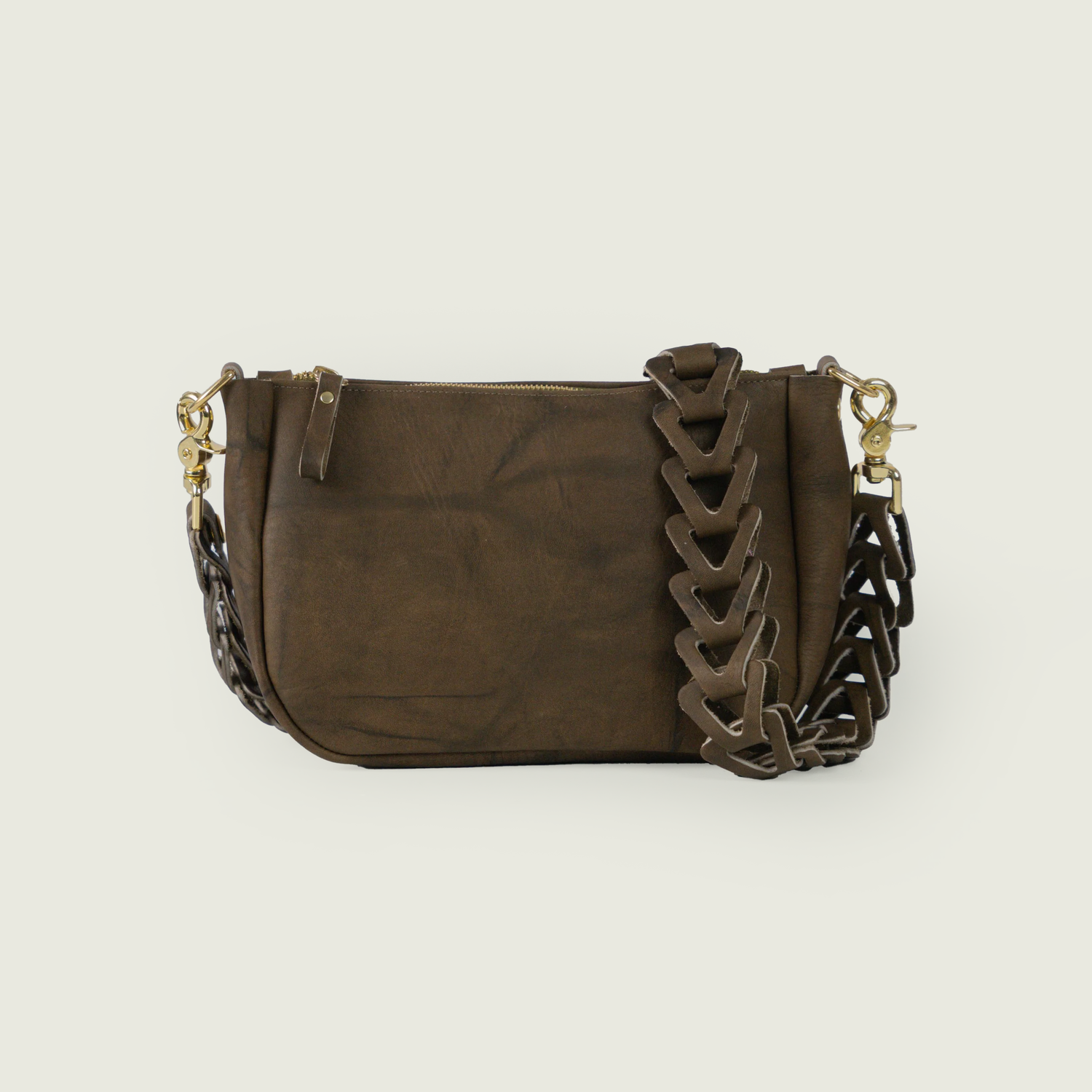 Olive Crunch Medium Crossbody Bag