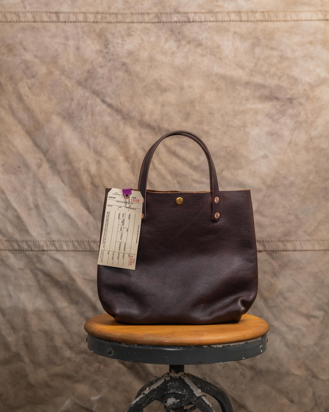 1699 Dark Brown Bulldog Mini Tote