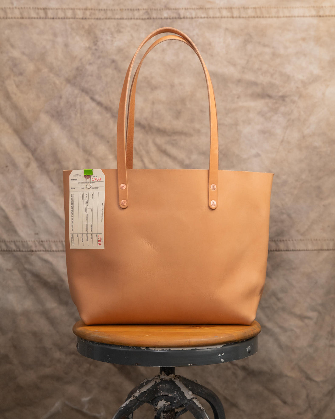 1769 Natural Essex East West Tote with 11” Russet Handles