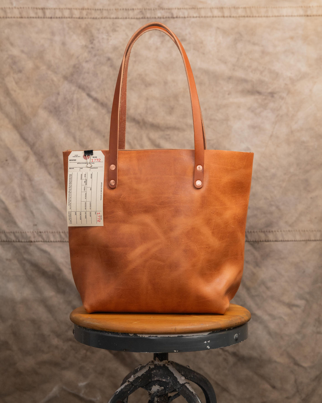 1772 Natural Dublin Tote with 10” Brown Handles