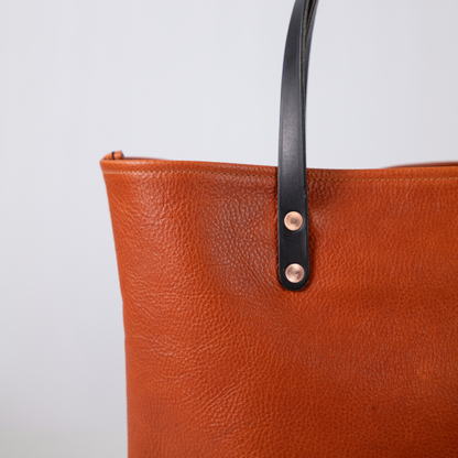 Pumpkin &amp; Black Bulldog East West Panel Tote