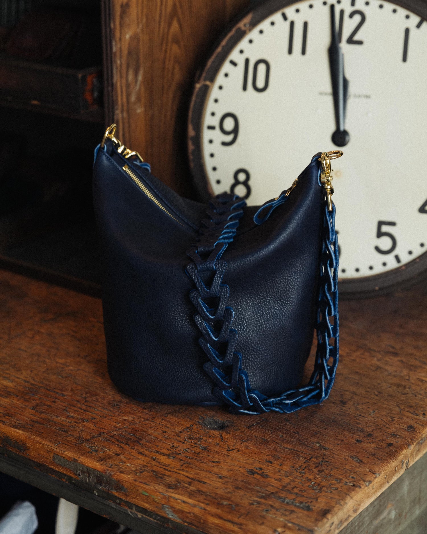 Ink Washed Cavalier Zip-Top Bucket Bag