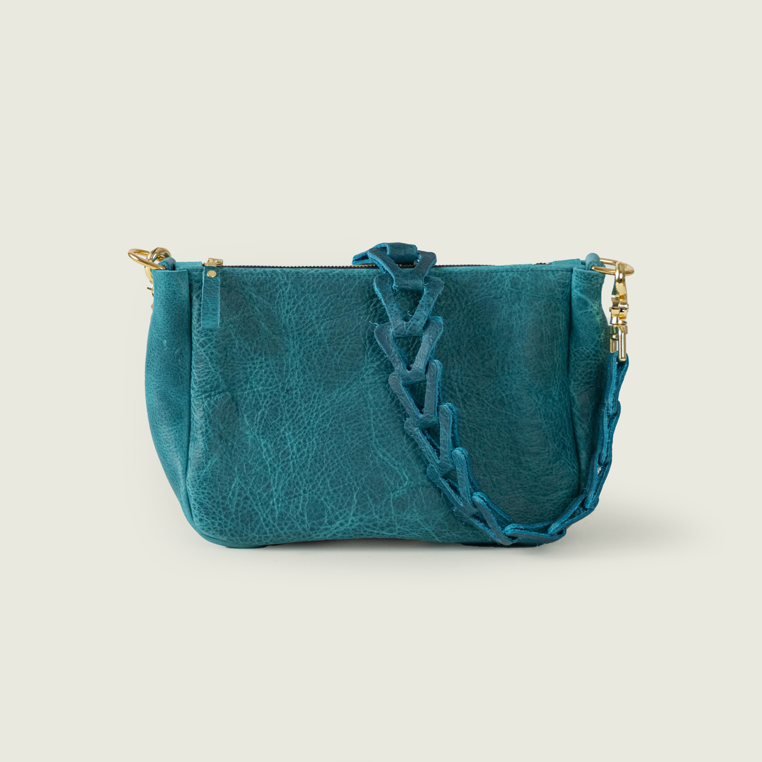 Petrol Blue Bison Medium Crossbody Bag Bundle