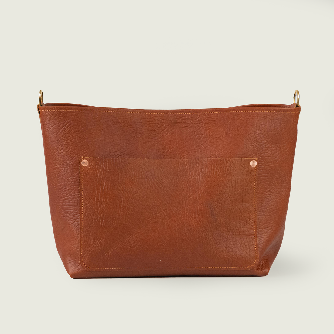 Tan Bison East West Crossbody Travel Tote
