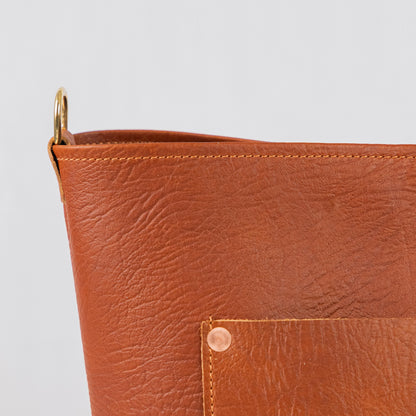 Tan Bison East West Crossbody Travel Tote