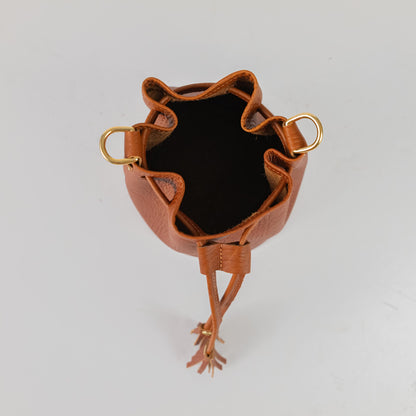 Tan Bison Mini Bucket Bag