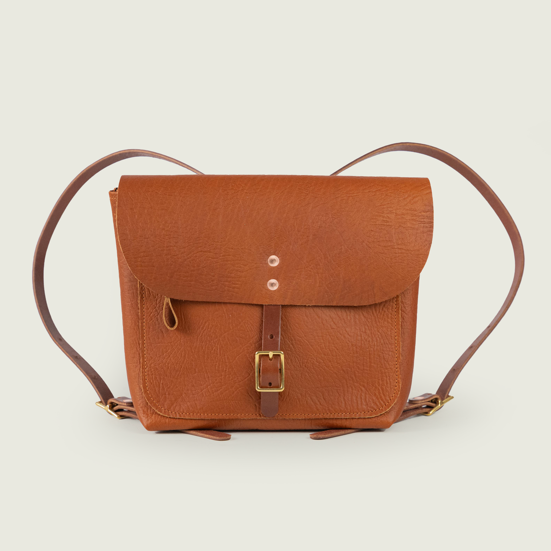 Tan Bison Leather Backpack