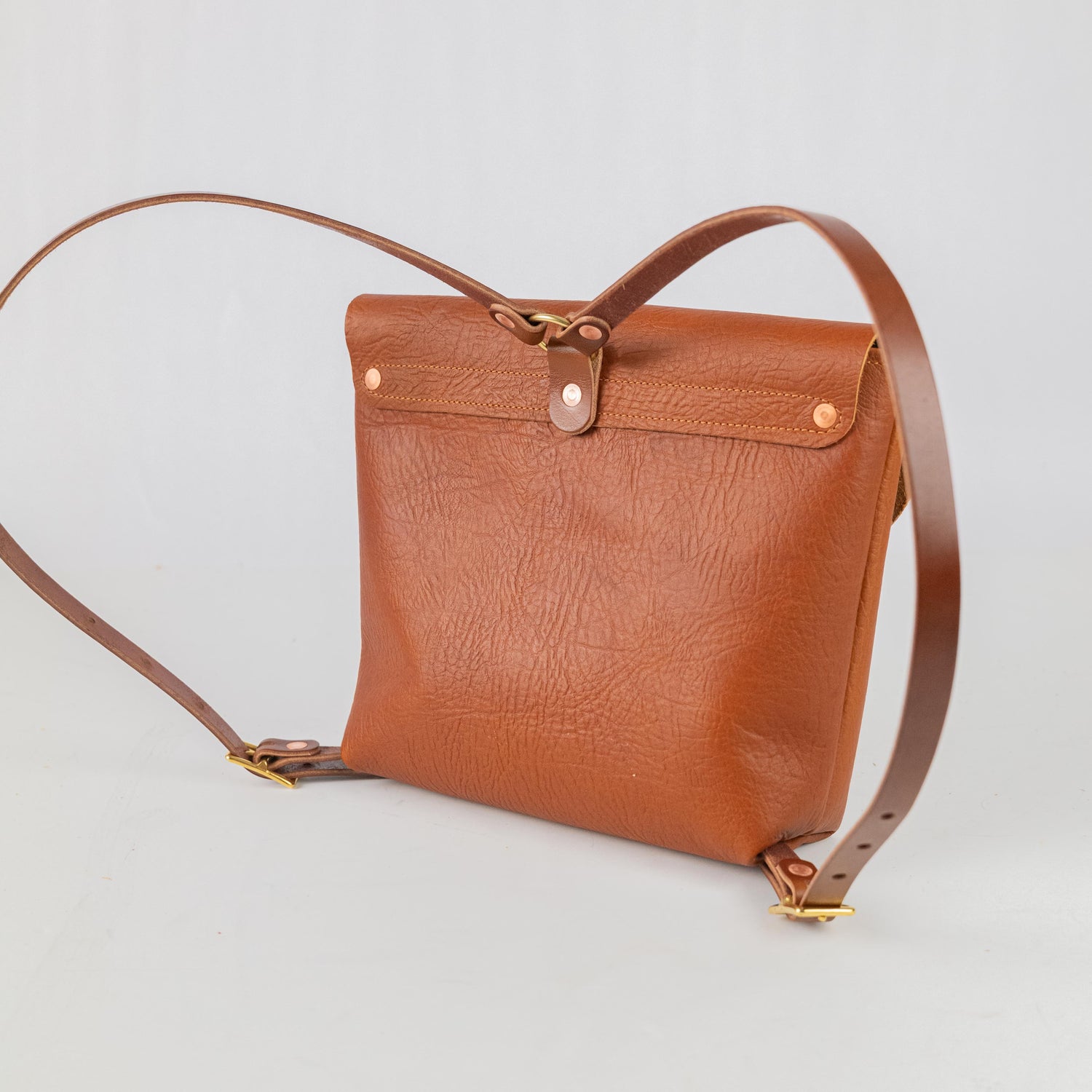 Tan Bison Leather Backpack