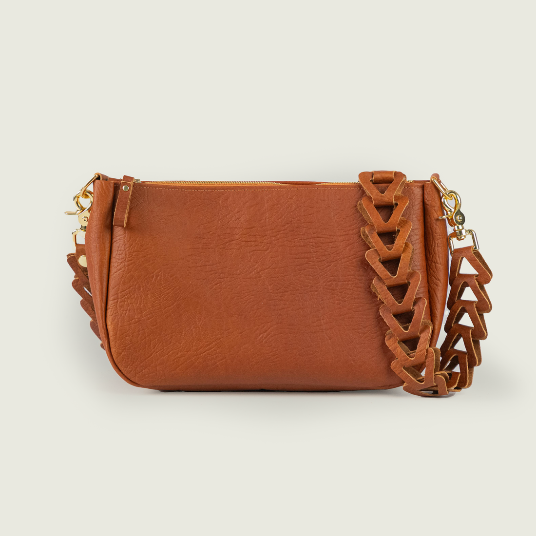Tan Bison Crossbody Bag