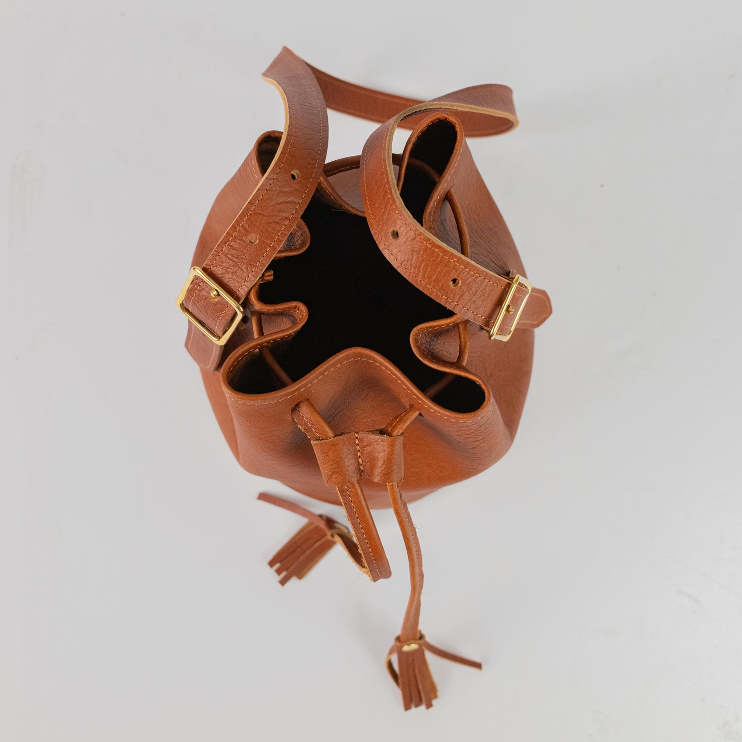 Tan Bison Bucket Bag