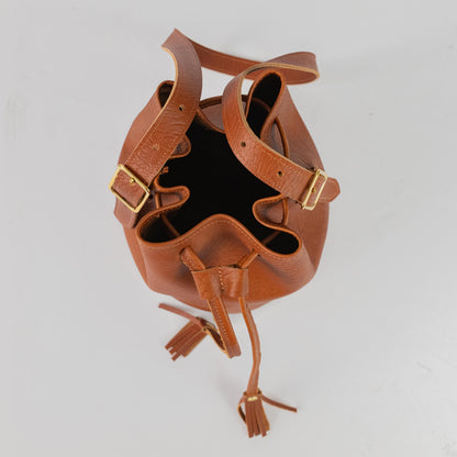 Tan Bison Bucket Bag