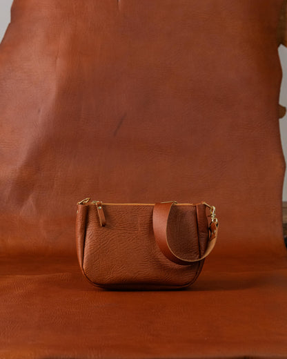 Tan Bison Medium Crossbody Bag