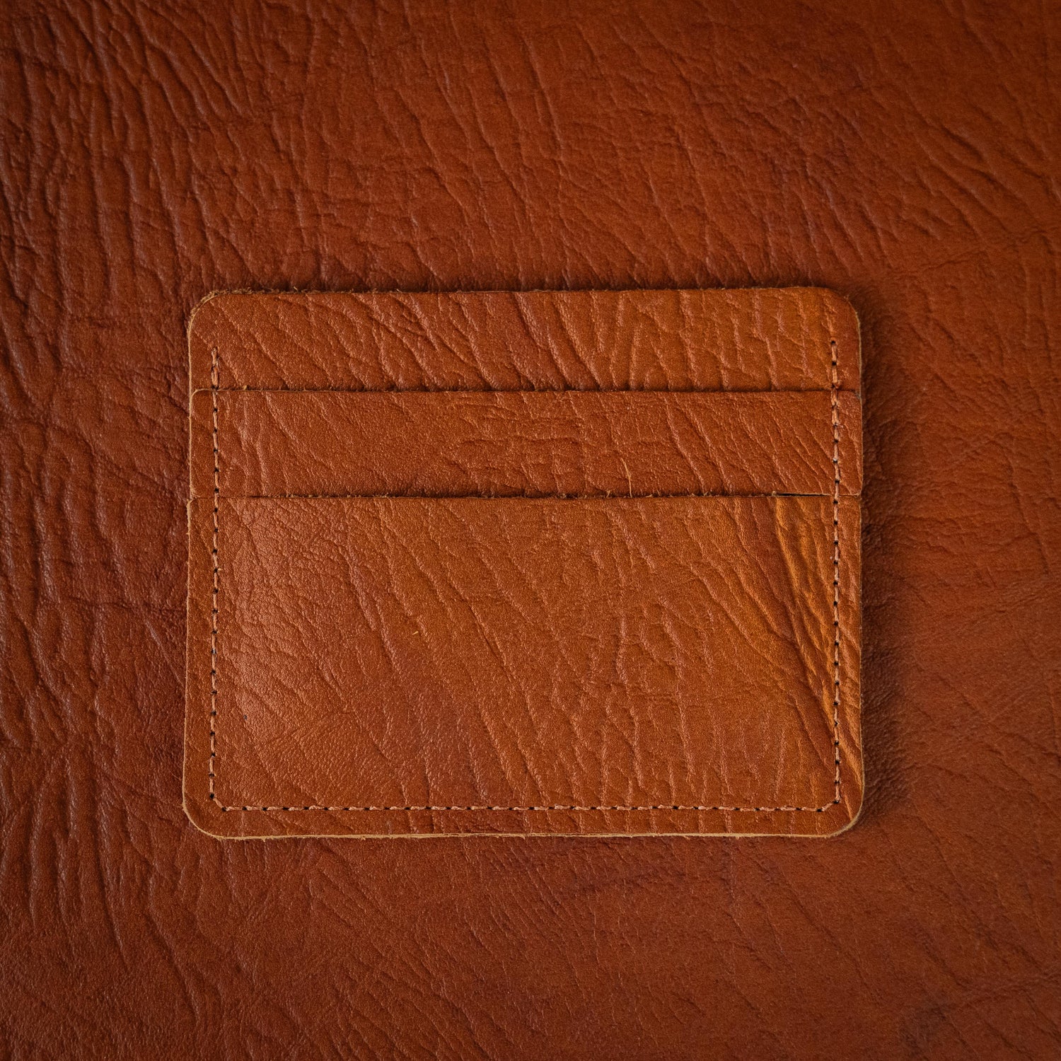 Tan Bison Slim Card Wallet