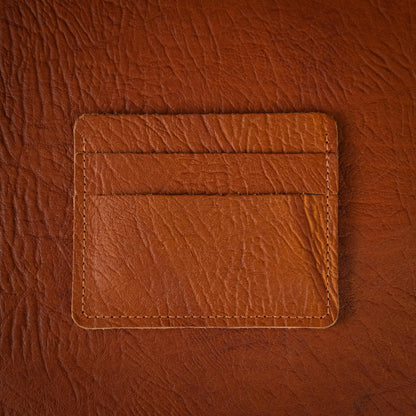 Tan Bison Slim Card Wallet