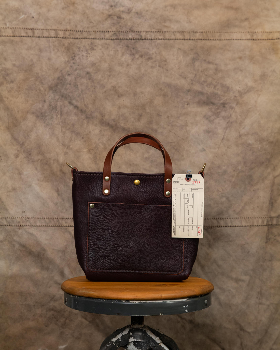 1797 Burgundy Washed Illini Mini Travel Tote