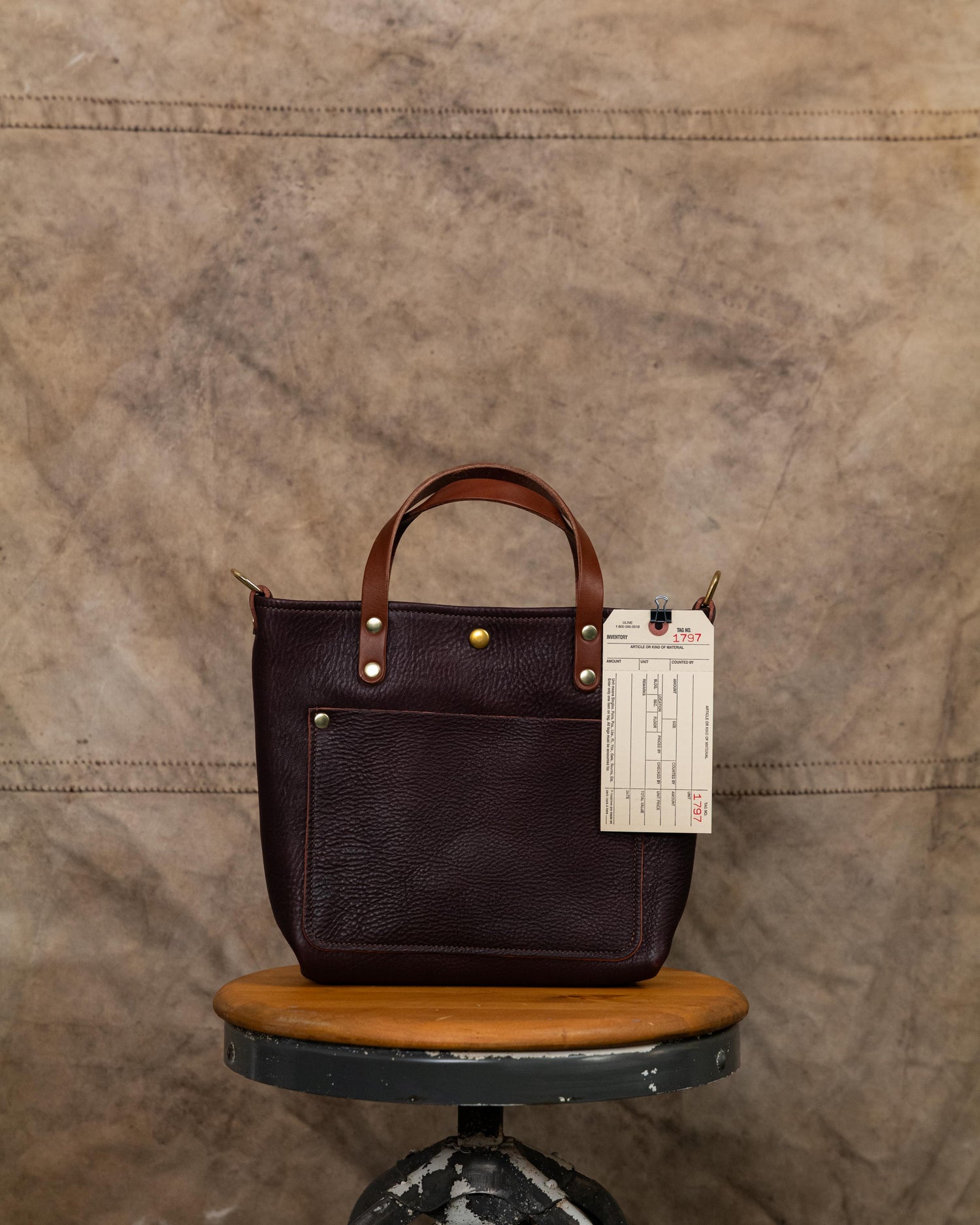 1797 Burgundy Washed Illini Mini Travel Tote