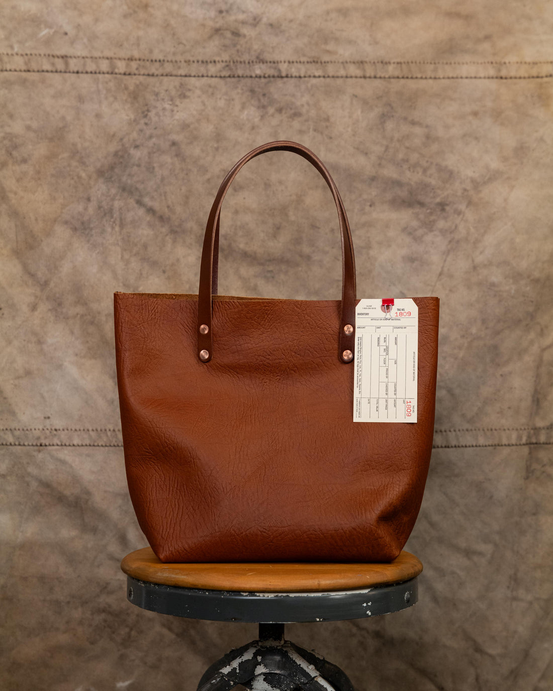 1809 Tan Bison Tote with 7” Handles