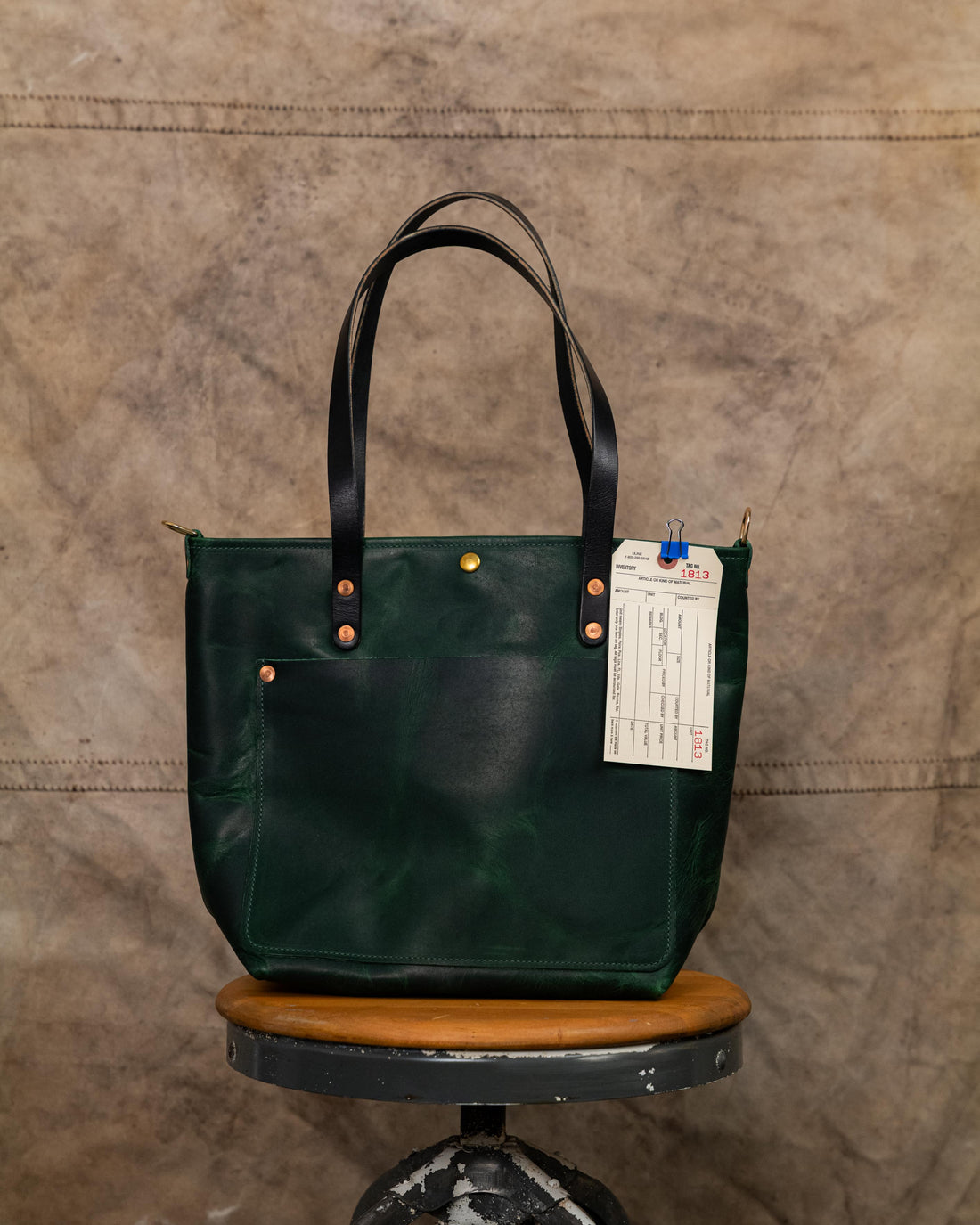 1813 Green Cavalier Travel Tote with 10” Black Handles