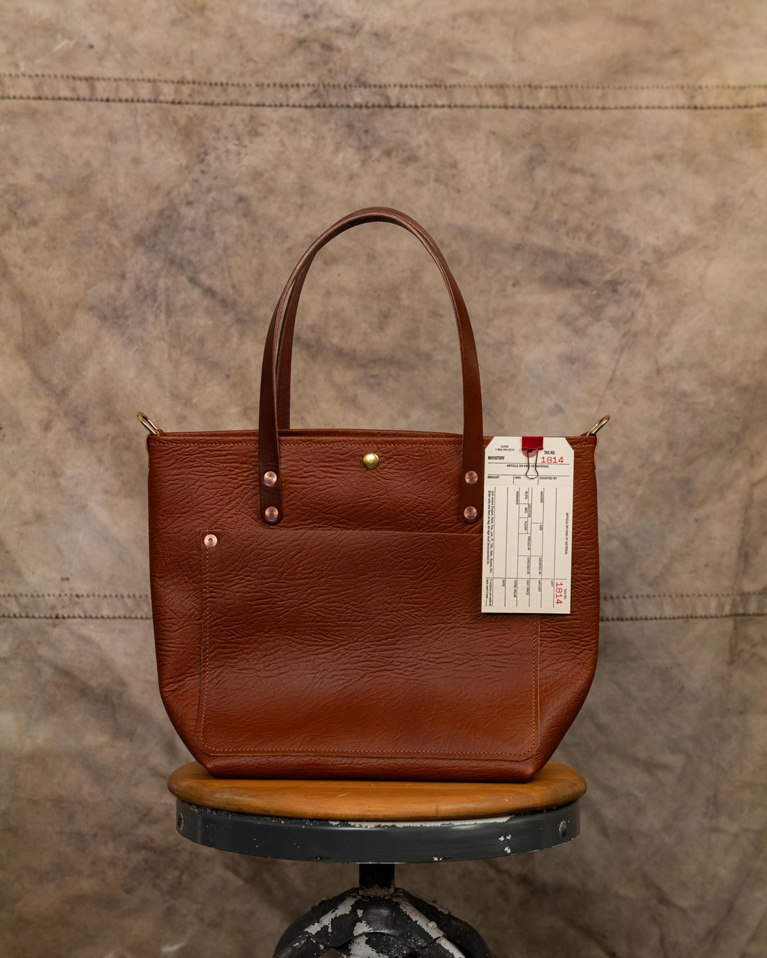 1814 Tan Bison Travel Tote with 7” Handles