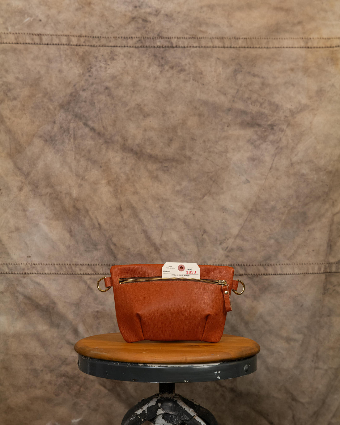1833 Orange Horween Embossed Belt Bag