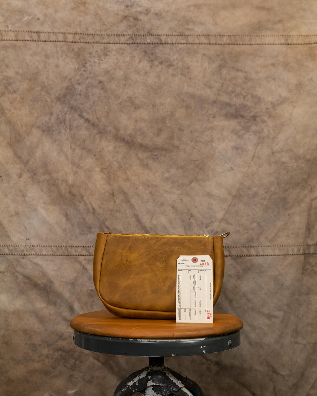 1848 Dijon Mustard Medium Crossbody Bag with Chain Link Strap