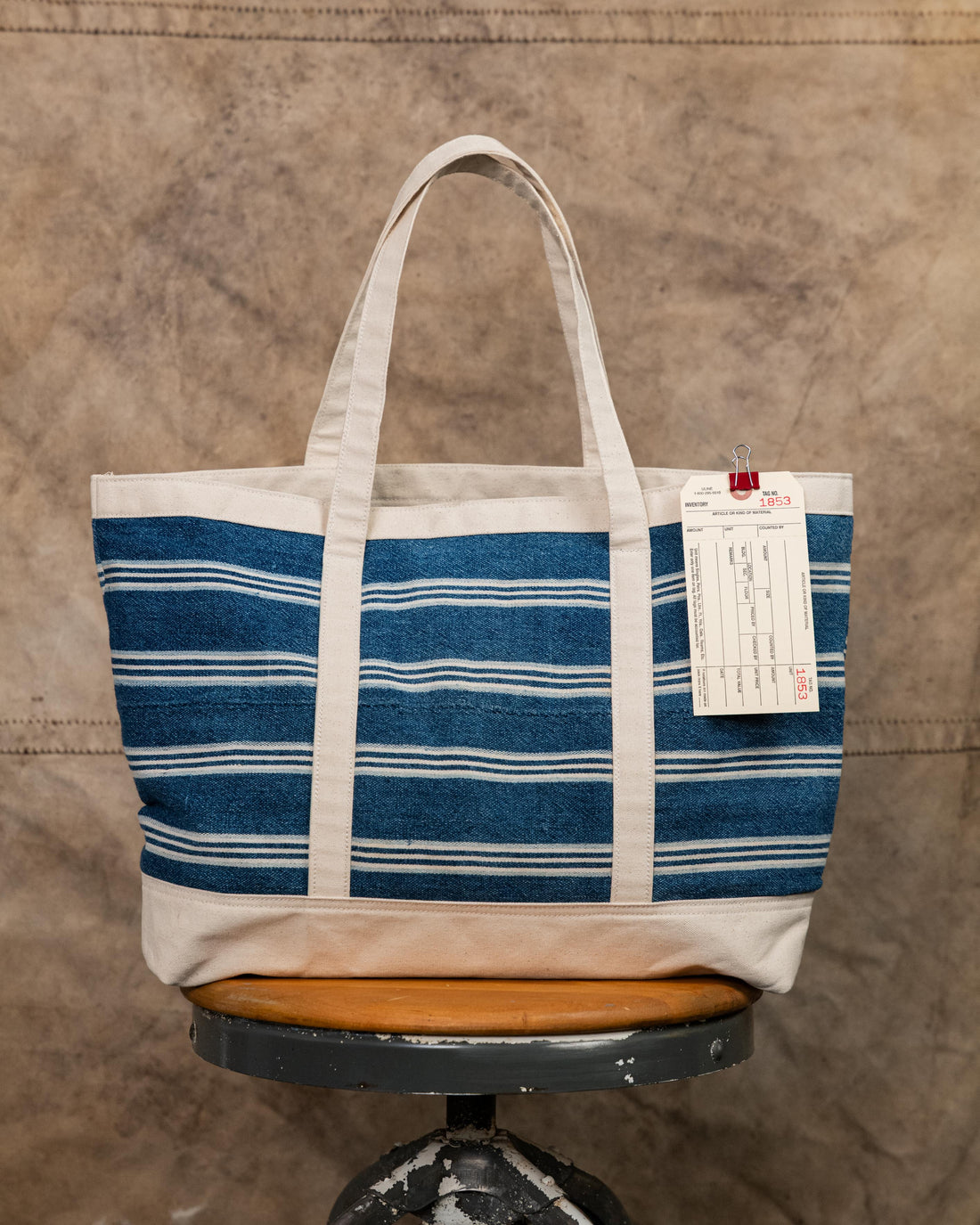1853 Indigo Canvas Flagship Tote with 8” Handles