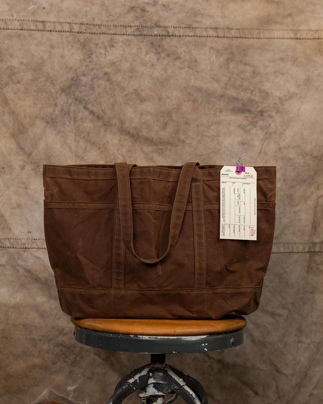 1858 Waxed Canvas Pocket Tote Tan + Tan