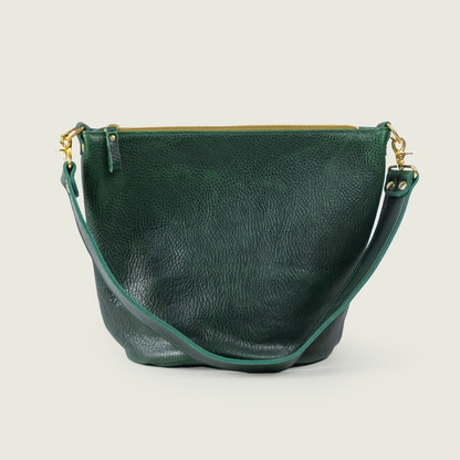 Green Bulldog Zip-Top Bucket Bag