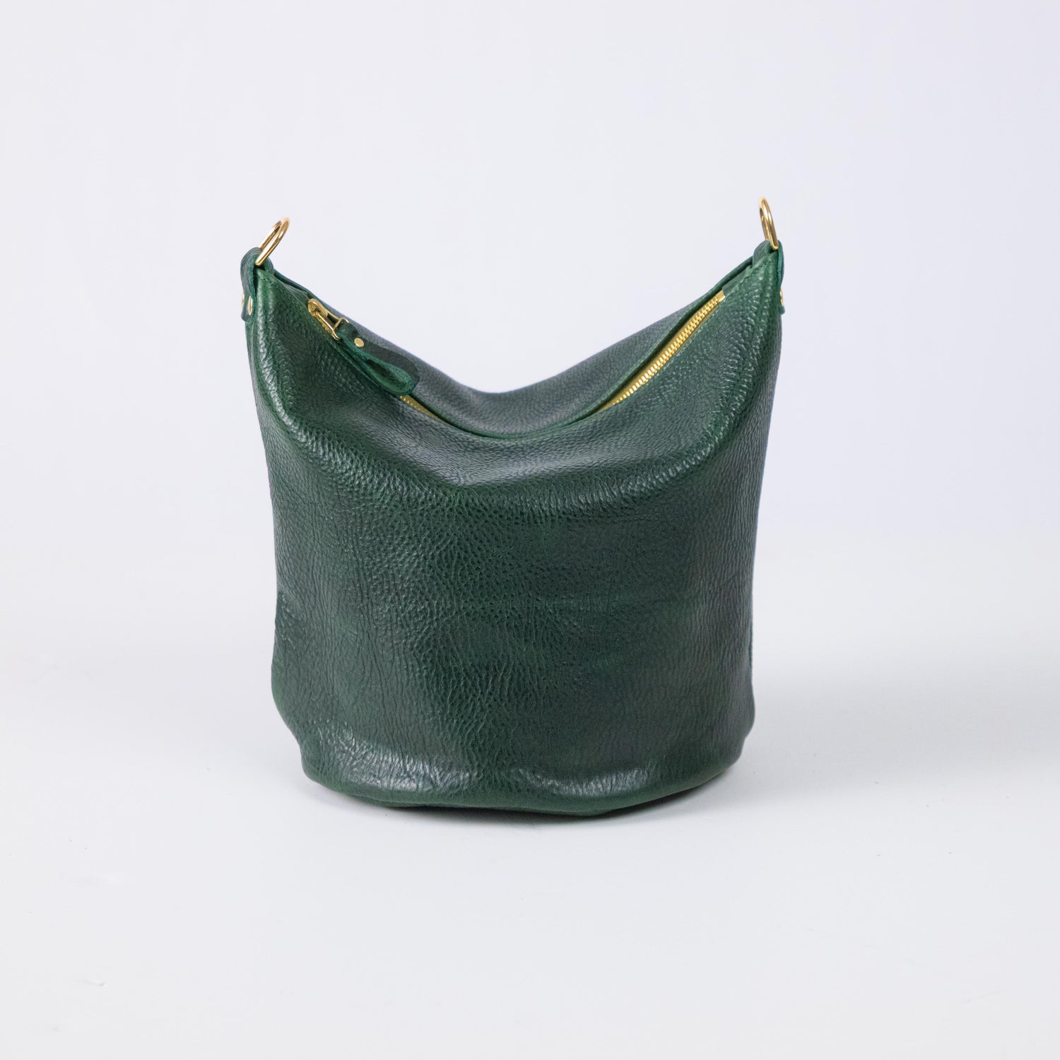 Green Bulldog Zip-Top Bucket Bag