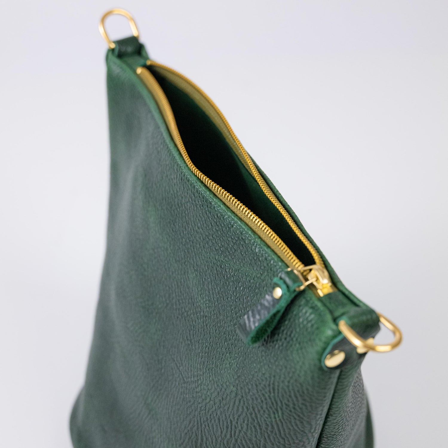 Green Bulldog Zip-Top Bucket Bag