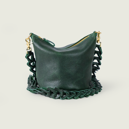 Green Bulldog Mini Zip-Top Bucket Bag
