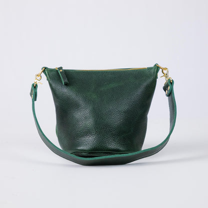 Green Bulldog Mini Zip-Top Bucket Bag