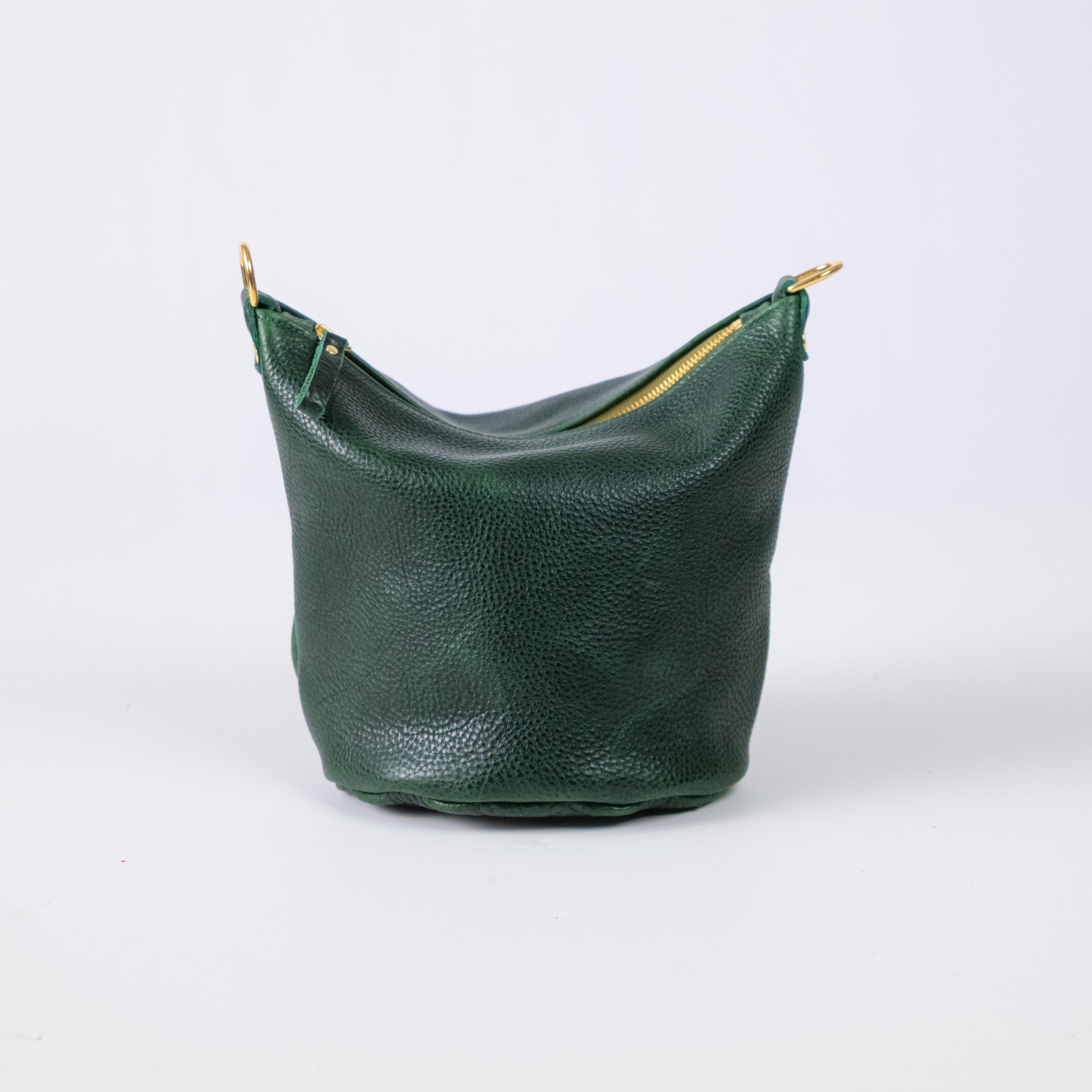 Green Bulldog Mini Zip-Top Bucket Bag