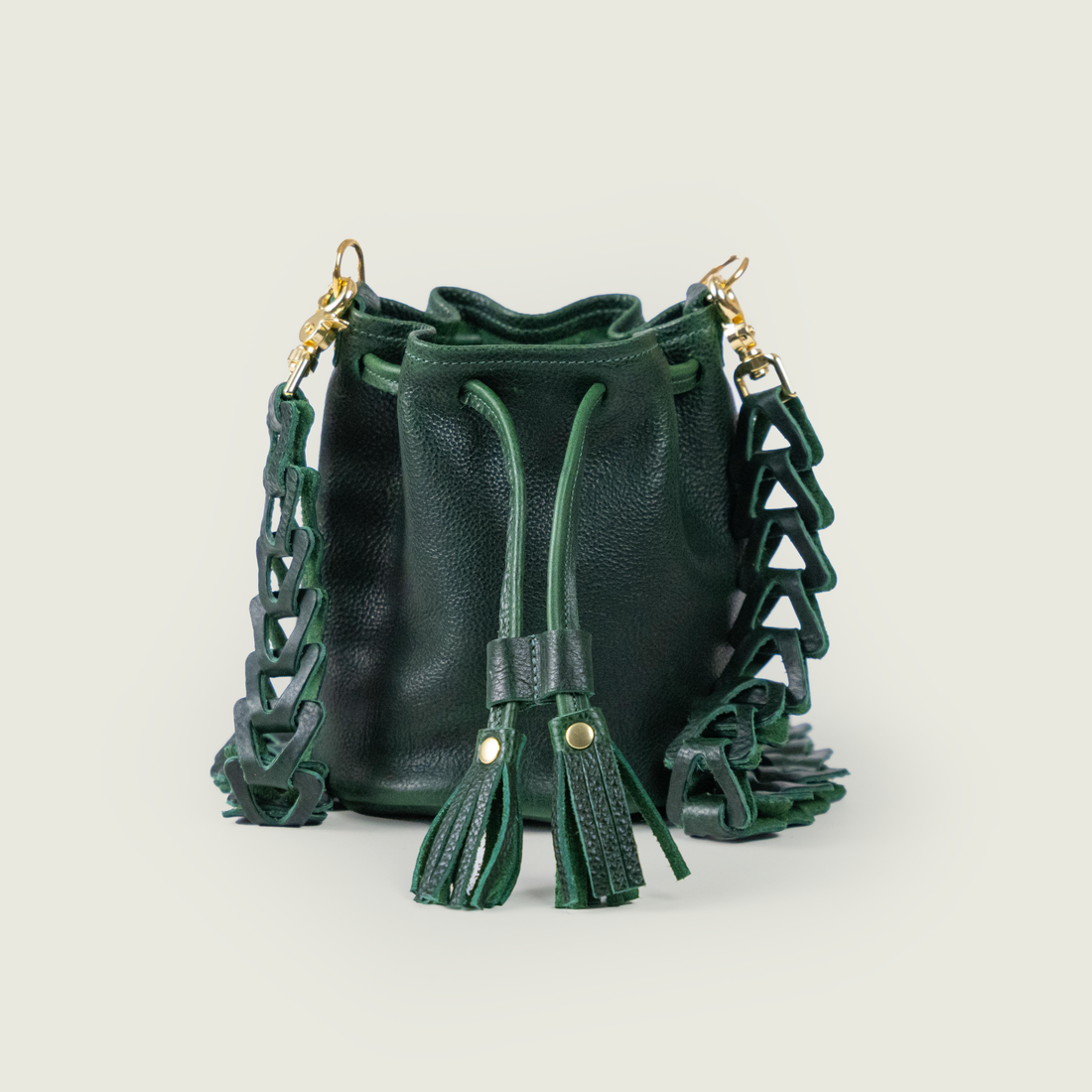 Green Bulldog Mini Bucket Bag