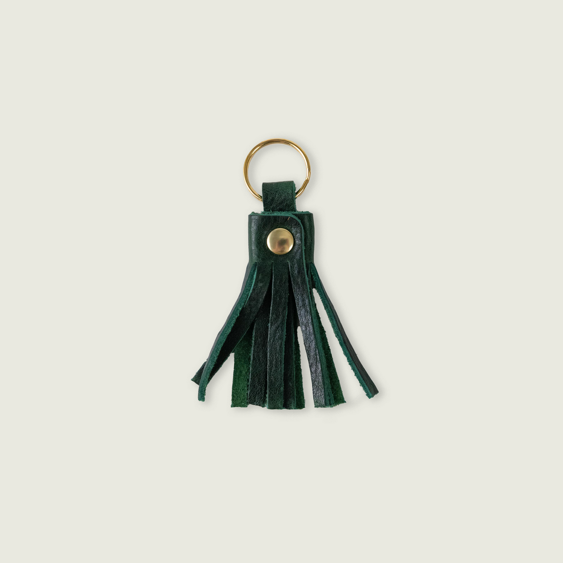 Green Bulldog Tassel Keychain