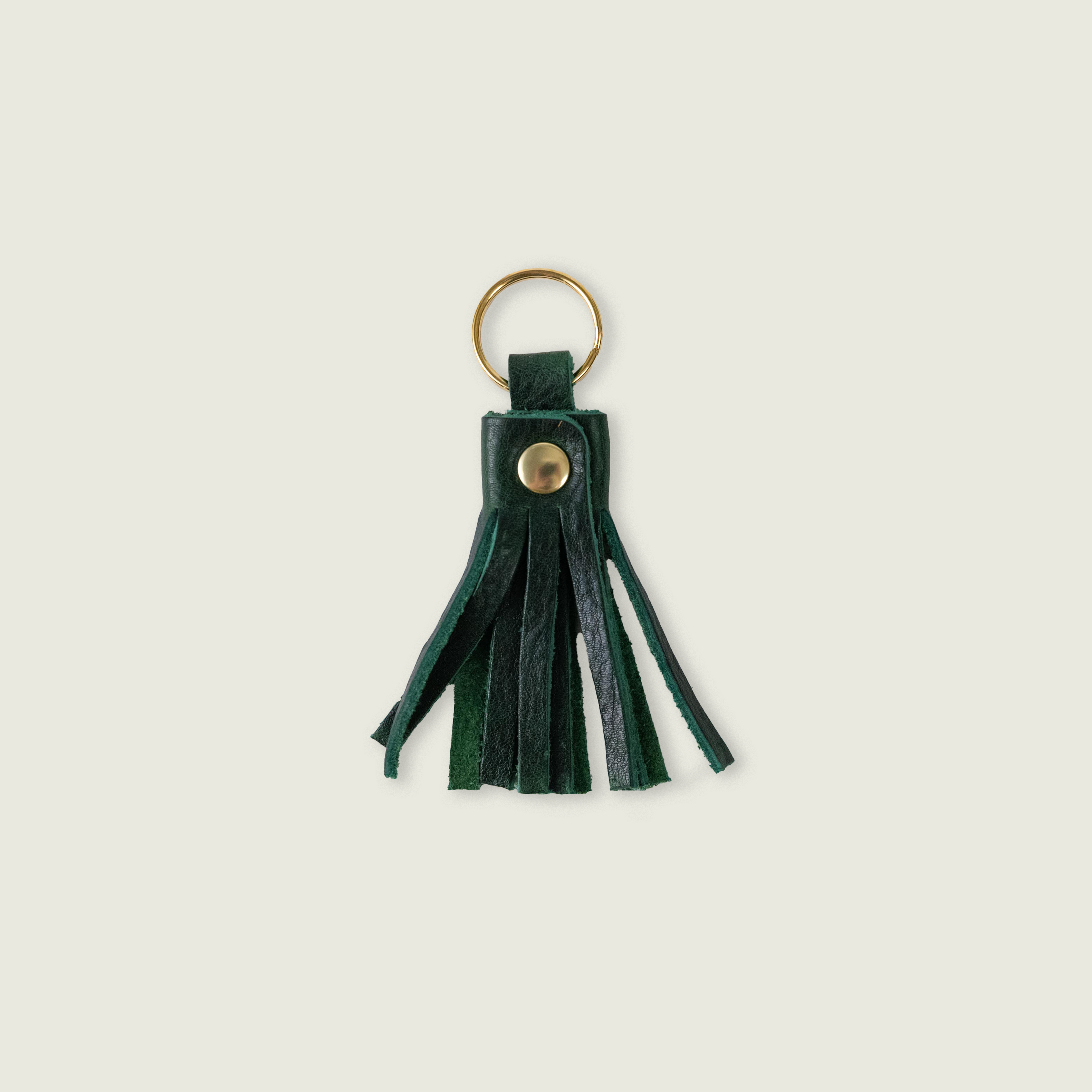 Green Bulldog Tassel Keychain