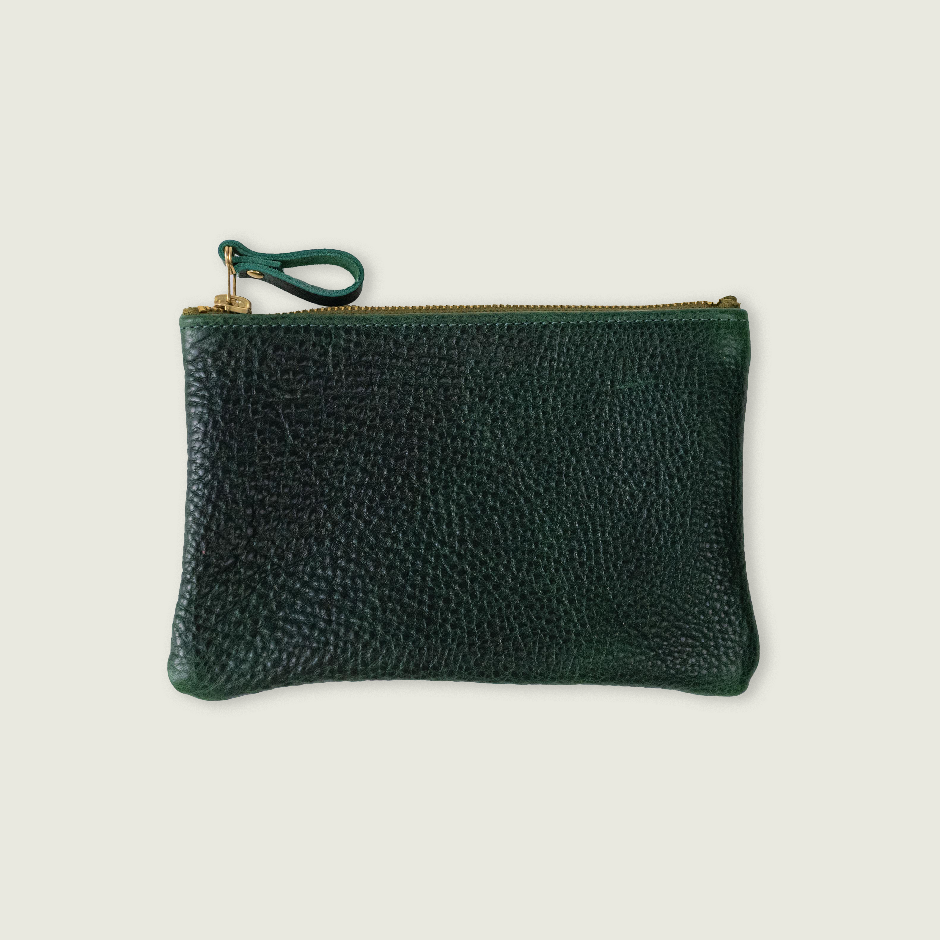 Green Bulldog Small Zip Pouch