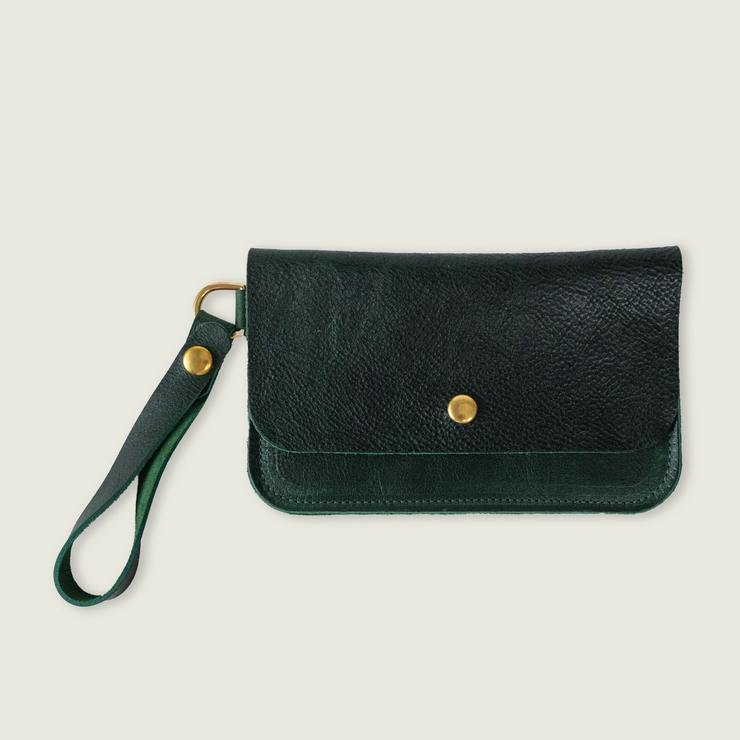 Green Bulldog Wristlet Clutch