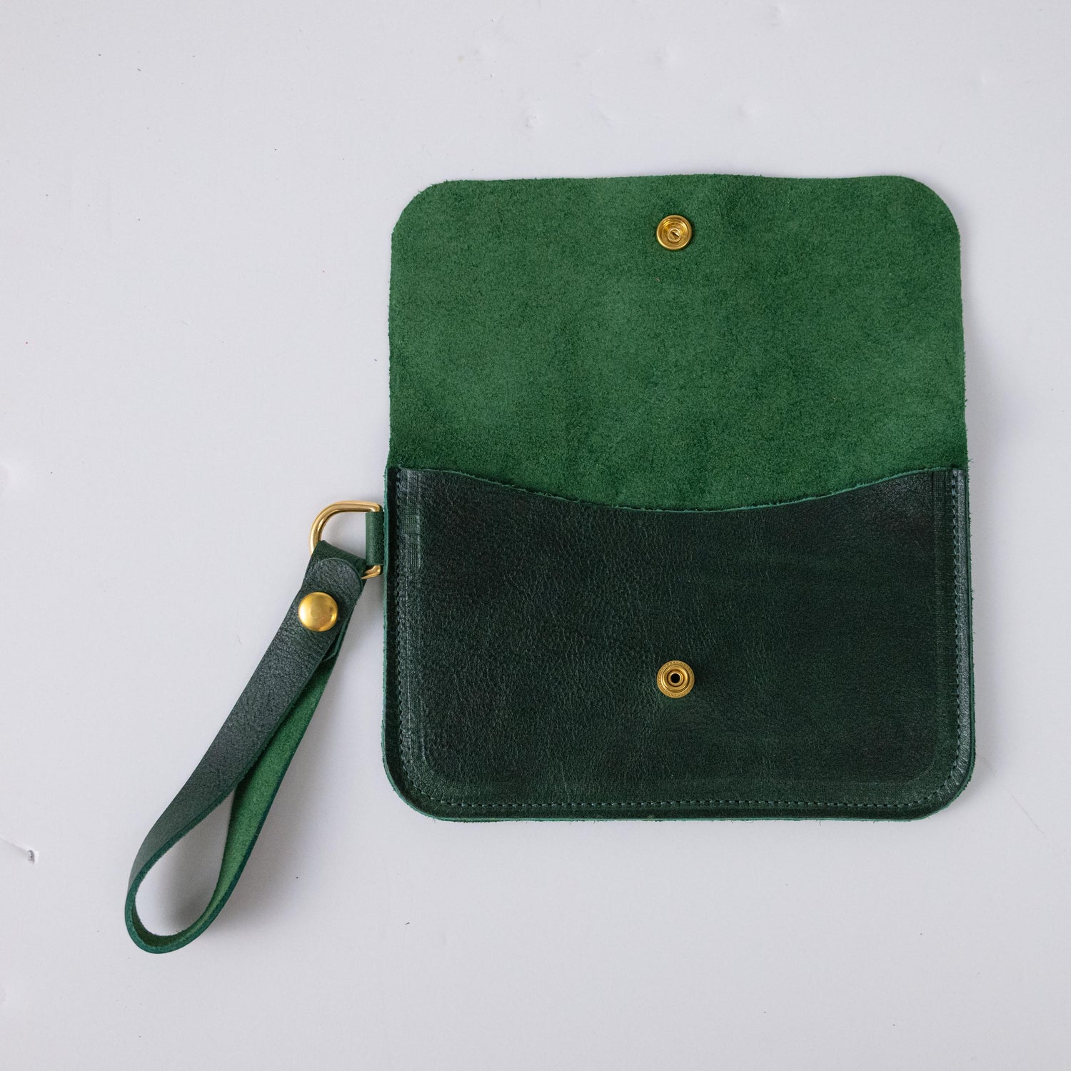 Green Bulldog Wristlet Clutch