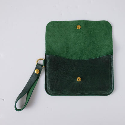 Green Bulldog Wristlet Clutch