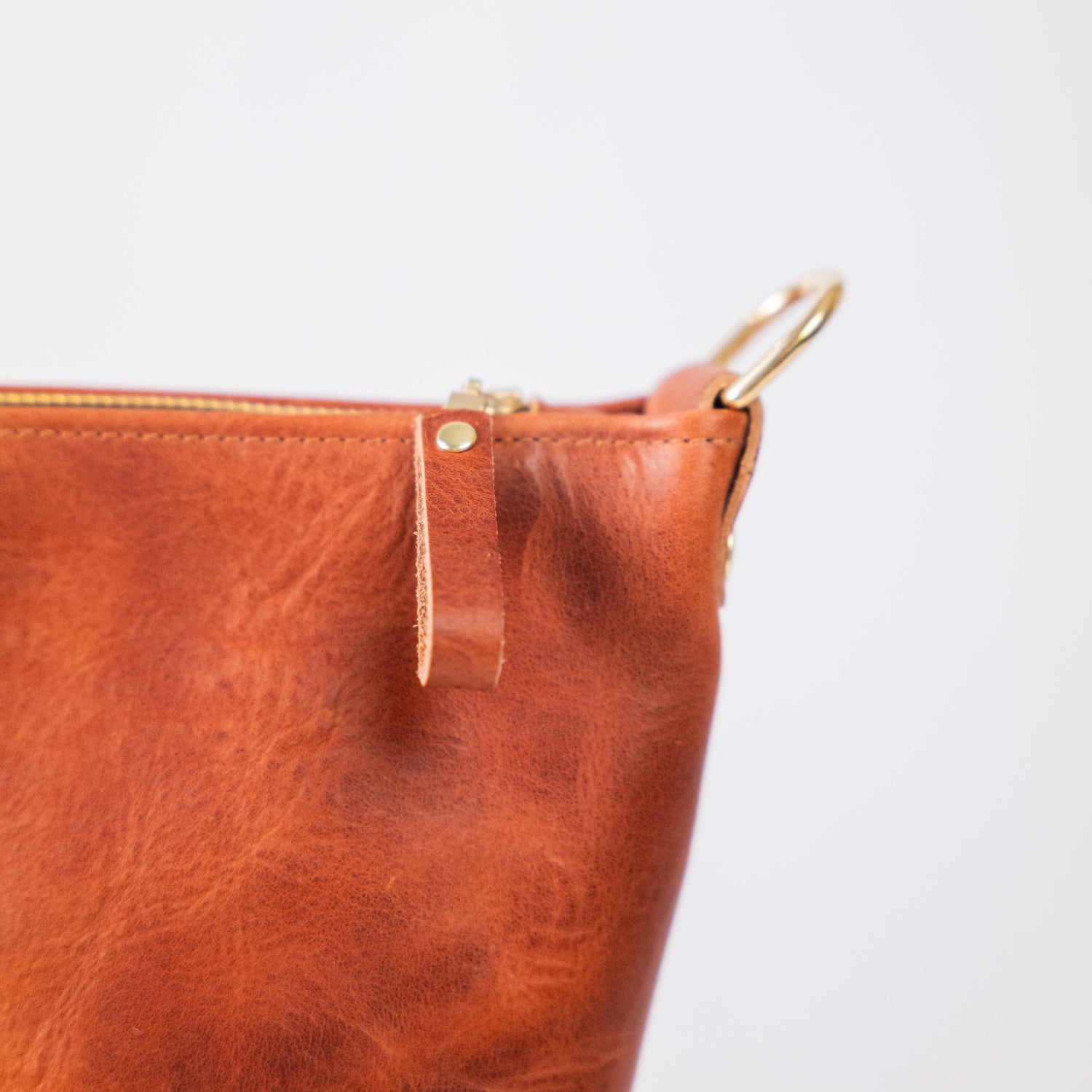 Very Tumbled Old English Derby Zip-Top Bucket Bag